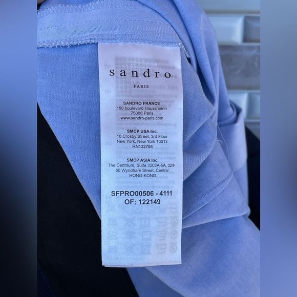 Sandro Blue and Brown Mini Dress - Picture 8 of 13